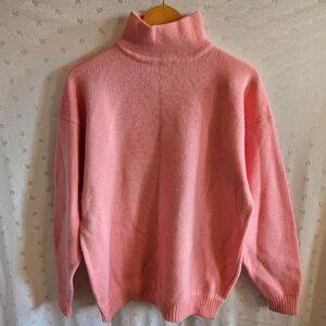 Head 100% Wool Blush Pink Turtleneck Sweater Size Large